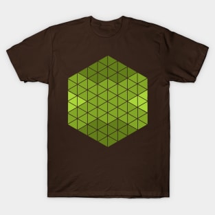 Green Abstract Triangle Sacred Geometry Design T-Shirt